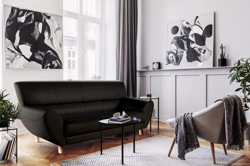 リビングにソファが置いてある様子